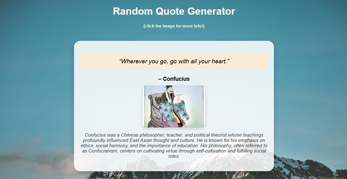 Random Quote Generator website
