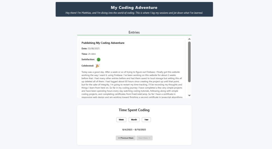 My Coding Adventure website